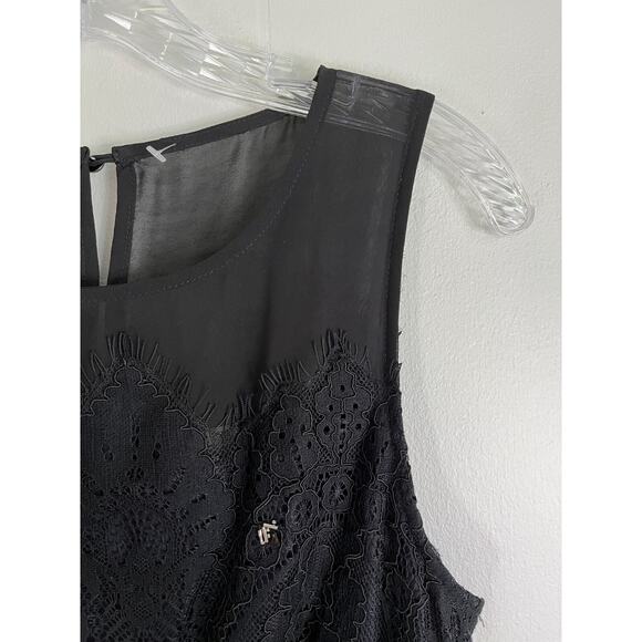 Anthropologie Meadow Rue Black Lace Beaded Tank Top Small Boho Whimsigoth Dainty - Picture 4 of 16